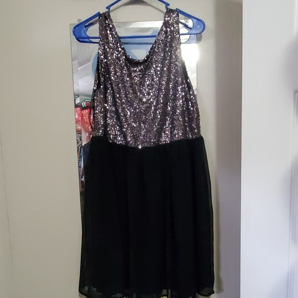 Sequined top cocktail dress